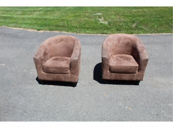 Pair Of Suede Chairs, Nice Condition, Easy To Move