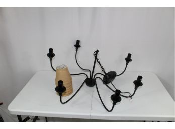 Black Metal Foldable Chandelier With Shades