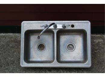 Two Bay Stainless Sink With Faucet