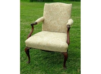 Rococo Styled Louis The XV (15th) French Tapestry Style Upholstered Bedroom Chair Or Parlor Chair