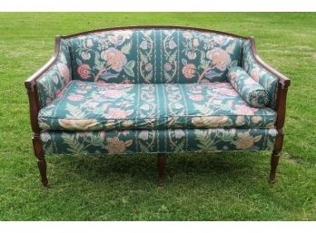 Vintage Sheraton Style Upholstered Love Seat