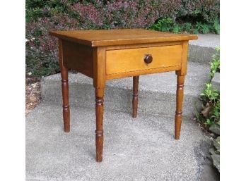 Country Pine One Drawer Stand Or End Table Attractive Table Fits Any Decor.