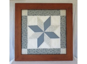 Framed 'Star Flower' Quilted Square