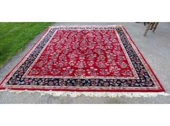 Attractive, Thick & Well Made Primary Colors Of Red, White & Blue Oriental Rug - Room Sized