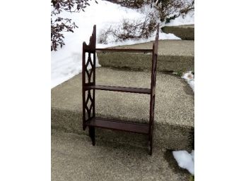 Small Mid Century Mahogany Knick Knack Shelf  Nice Original Finish