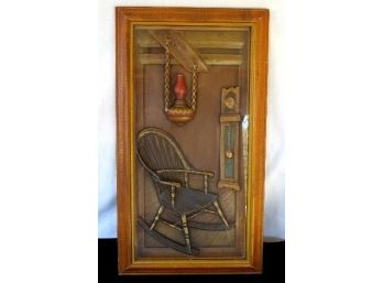 Mid-Century Turner Wall Accessory 3D Shadowbox Style Framed Farmhouse Interior