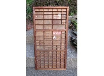 Got Smalls? - Put Em On The Wall.  Vintage Vertically Hung Massive Knick-Knack Printers Tray Shelf