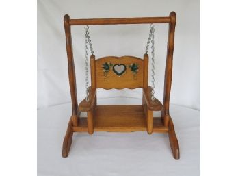 Beautifully Handcrafted Oak Doll Swing