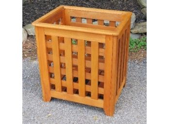 Indonesian Or South American Dense Wood Rectangular Umbrella Stand Or Planter