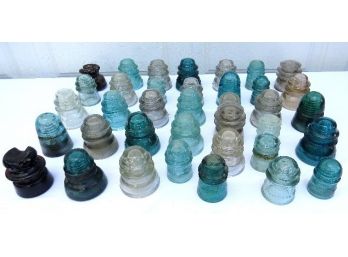 Lot Of Antique Insulators A Variety Of Shapes & Colors