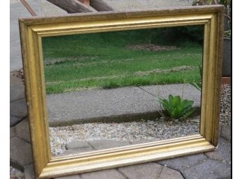 19th C. Victorian Era Gilded Mirror For The Hall - 28.5' Wide By 22.5' Height, Very Attractive Mirror