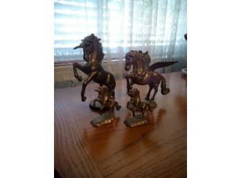 Lot Of  Brass Horse Statues