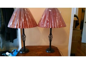 Set Of Lamps With Shades - 28'h