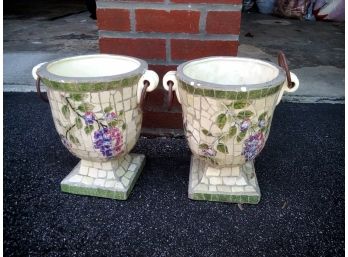 Tiled Resin Planters - Set Of 2