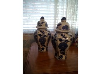 Set Of 2 Decorative Jars - 12'
