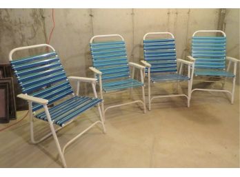 2 Pairs Of Vintage Folding Patio Camp Chairs