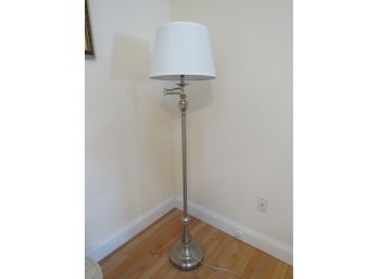 Brushed Aluminum Floor Lamp With Adjustable Arm