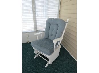 Modern White Painted Wood Glider Chair