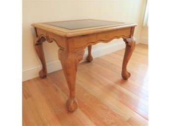 Wood With Glass Panel Side Table