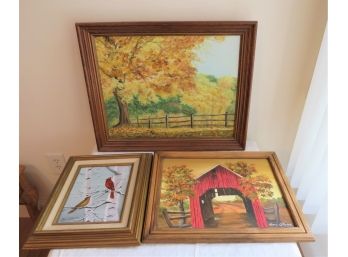 3 Original Signed Framed Art