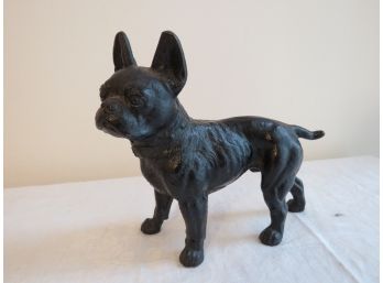 Vintage Cast Iron Boston Terrier Dog Book End Doorstop