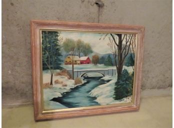 Signed Landscape Original Framed Artwork Country River