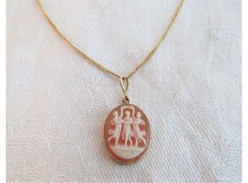 14k Gold Necklace With Cameo Pendant