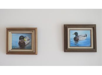 Pair Of Original Framed Artwork Ducks