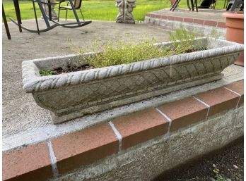 Vintage Cast Concrete Rectangular Planter