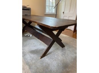 Primitive Style Pine Trestle/farm  Table