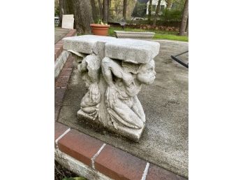 Antique Cast Concrete Gargoyle Bench Base