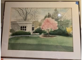 Watercolor Art Of Planting Fields Arboretum In New York