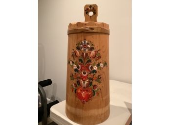 360, Umbrella Holder, Hand Painted, Old Butter Churn Look