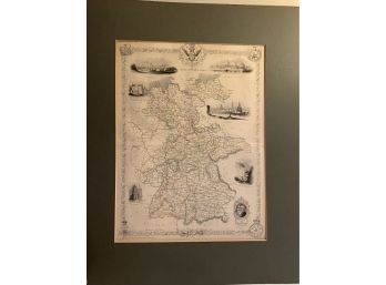 Framed Map With The German Eagle