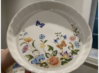 Beautiful Casserole Dish With Flowers And Butterflies