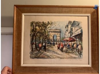 Arc De Triomphe In Paris Art Scene, Framed