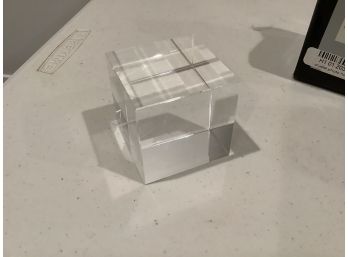 369, 2 Inch Square Crystal Cube, Acrylic Holder