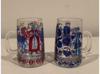 331, Two Small Glass Mugs From Germany