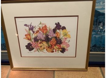 Floral Artwork Framed And Matted