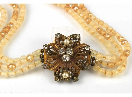 Romantic Miriam Haskel (?) Vintage Choker Necklace