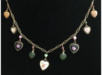 Romantic Enamel Hearts Necklace