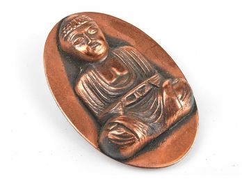 Vintage Patinated Copper Buddha Pendant/Brooch