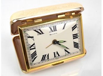 Vintage Made In Japan Bulova Travel Alarm Clock