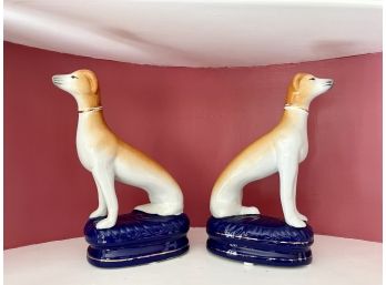 Pair Of Staffordshire Style Dog Statues