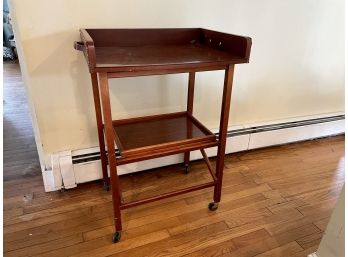 Vintage Folding Tray Top Table On Casters