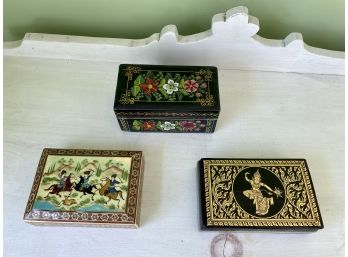 Trio Of Decorative Boxes From Around The World