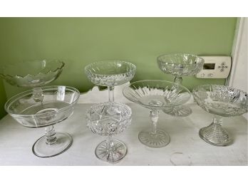 Vintage Cut Glass & Crystal Footed Compotes
