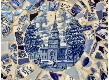 Really Cool Tray With Blue And White Moziac