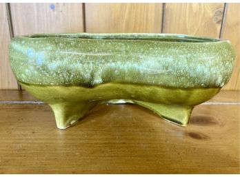 Vintage Cool Shaped Green Glazed Ceramic Planter  CP 2298 USA