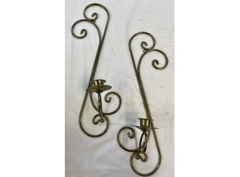 2 Brass Handle Wall Sconces Made Exclusively For Home Interiors And Gifts In The USA